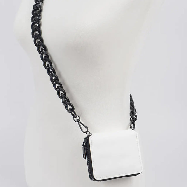 Faux Leather Wallet with Oversized Chain