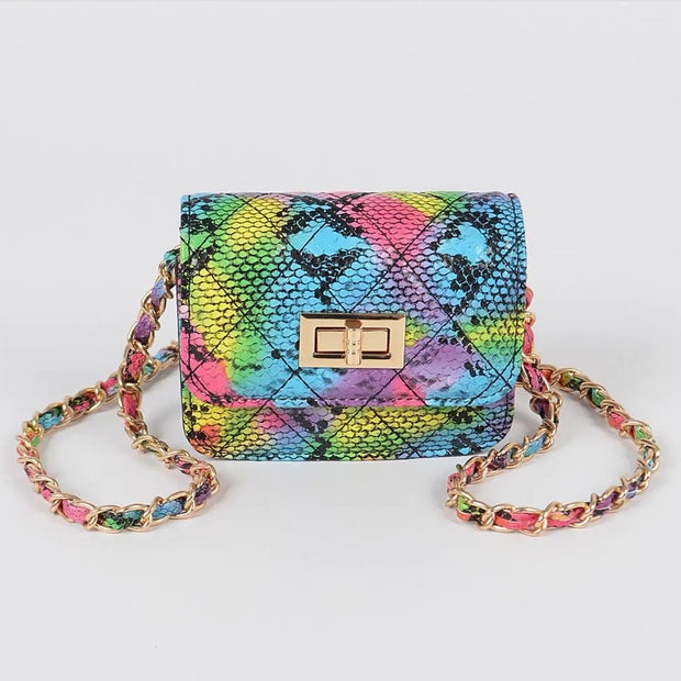 Multi-color Snake Print Mini Bag
