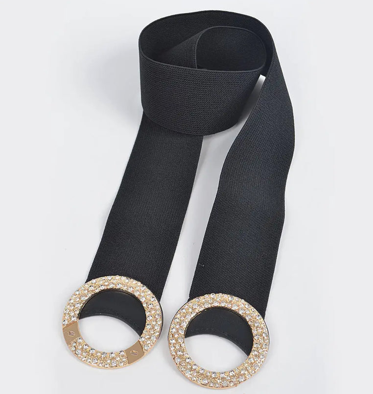 Rhinestone Gold Toned PLUS Size Belt