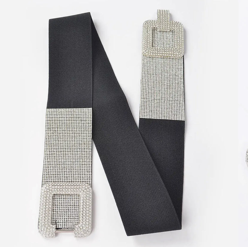 Rhinestone PLUS Size Elastic Belt