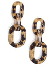 ZENZII - Resin Leopard Link Drop Earrings