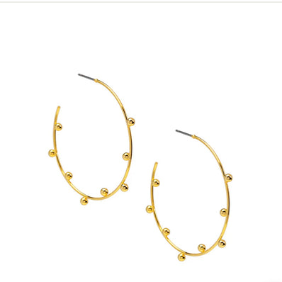 ZENZII - Inverted Beaded Hoop Earrings