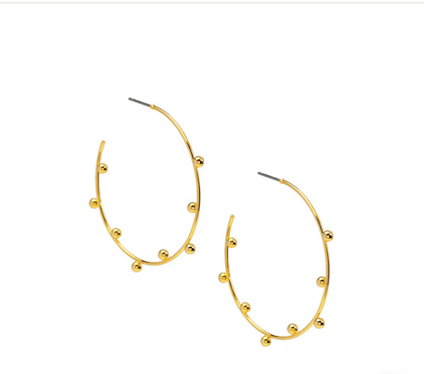 ZENZII - Inverted Beaded Hoop Earrings