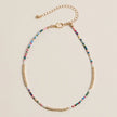 Colorful Bead Anklet with Gold Toned Accents (multi-color)