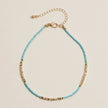 Colorful Bead Anklet with Gold Toned Accents (blue)