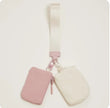 Dual Color Coin Purse Wristlet - pink