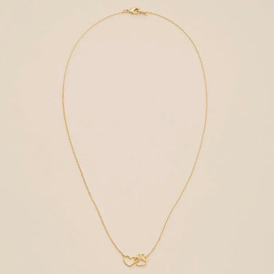 Necklace with Heart & Paw Charm