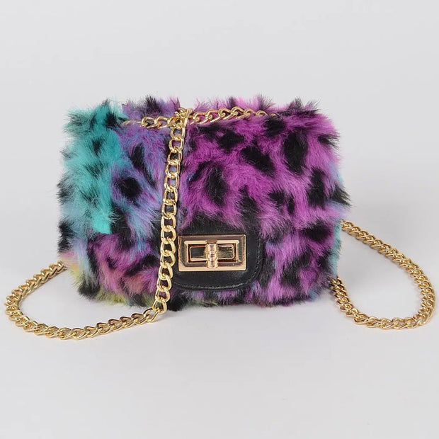 Multi-color Faux Fur Mini Bag