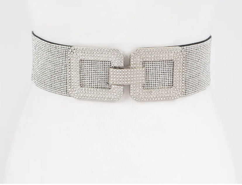 Rhinestone PLUS Size Elastic Belt