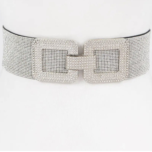 Rhinestone PLUS Size Elastic Belt