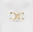 White Faux Leather Elastic PLUS Size Belt
