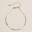 Colorful Bead Anklet with Gold Toned Accents (white)