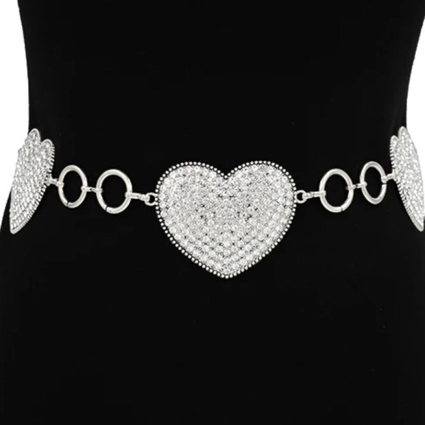 Fashion Chain Belt with Hearts