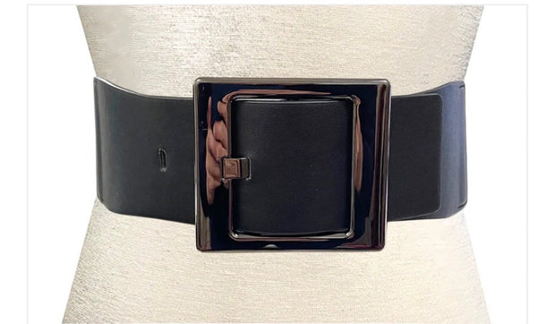 Black Belt with Large Black Buckle