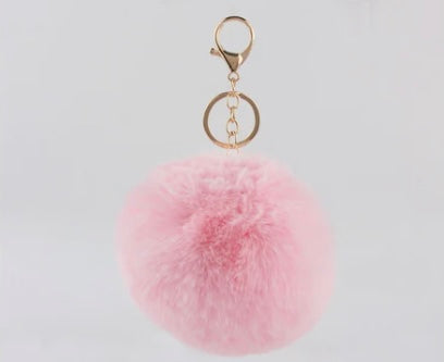Fuzzy Pom Pom Keychain (pink)