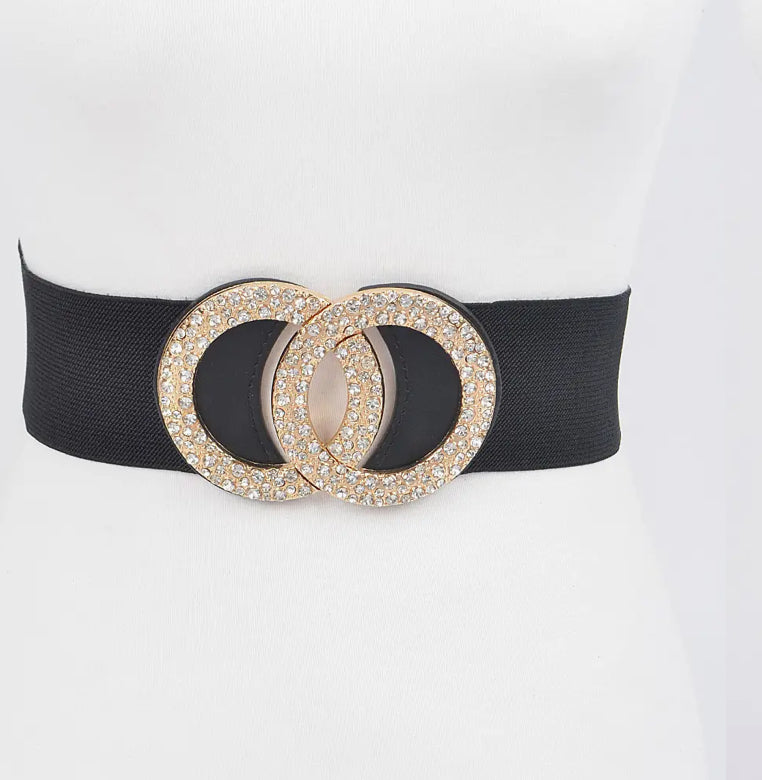 Rhinestone Gold Toned PLUS Size Belt
