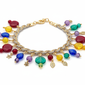 anklet that is multi color that includes red